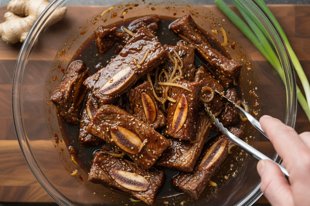 Korean Short Rib Recipe (Galbi) – Sweet & Savory preparation step 1