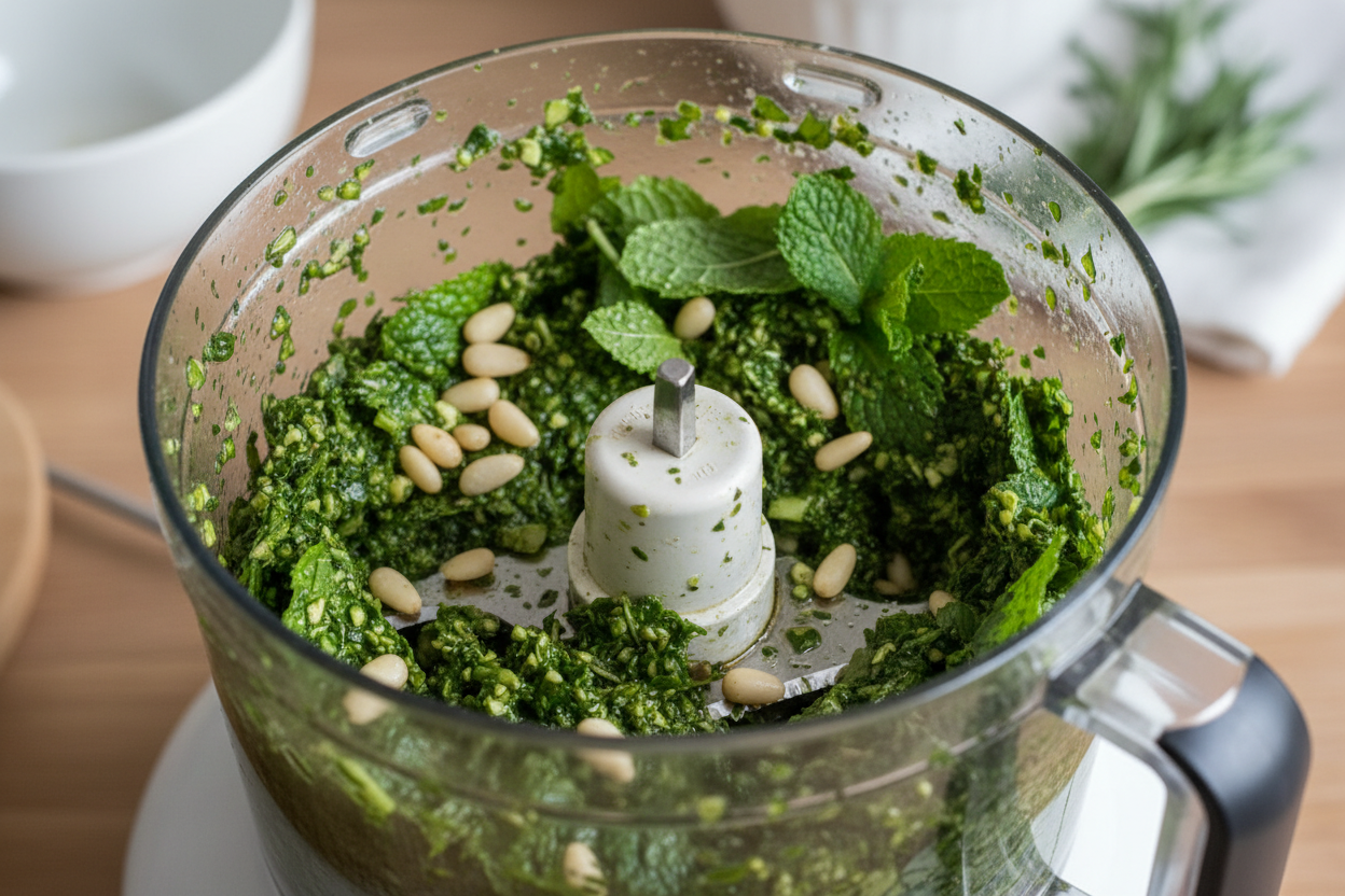 Lamb Chops with Mint Pesto preparation step 1