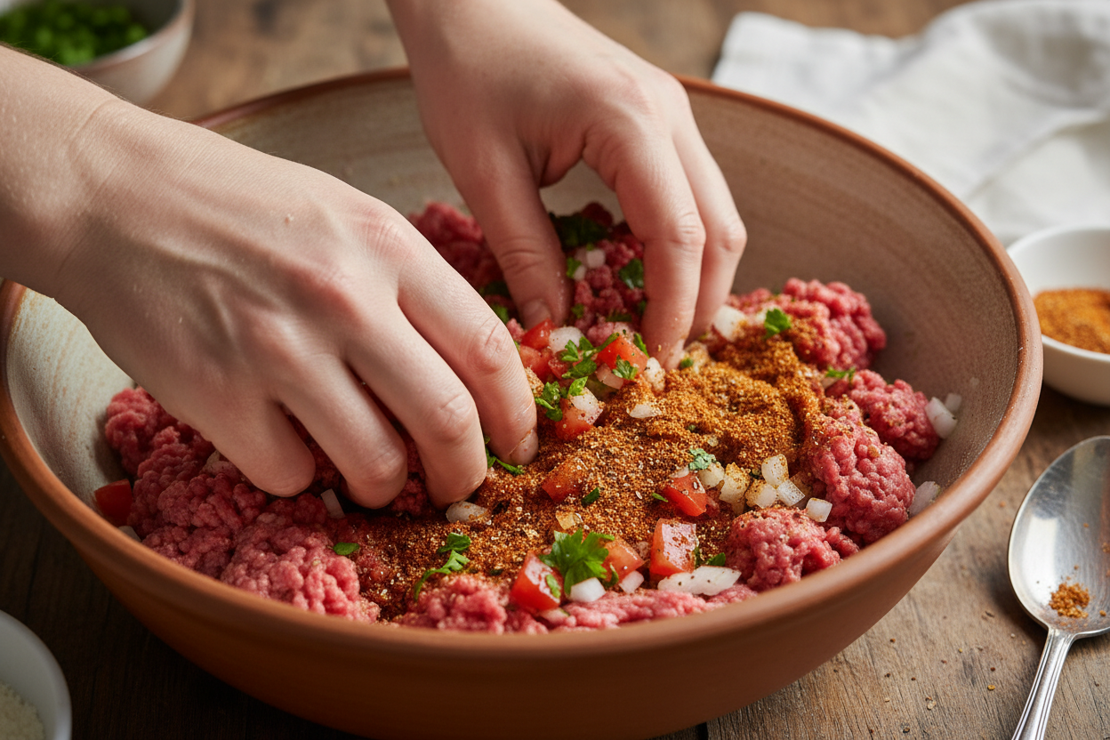 Lebanese Meat Pies (Sfeeha) preparation step 1