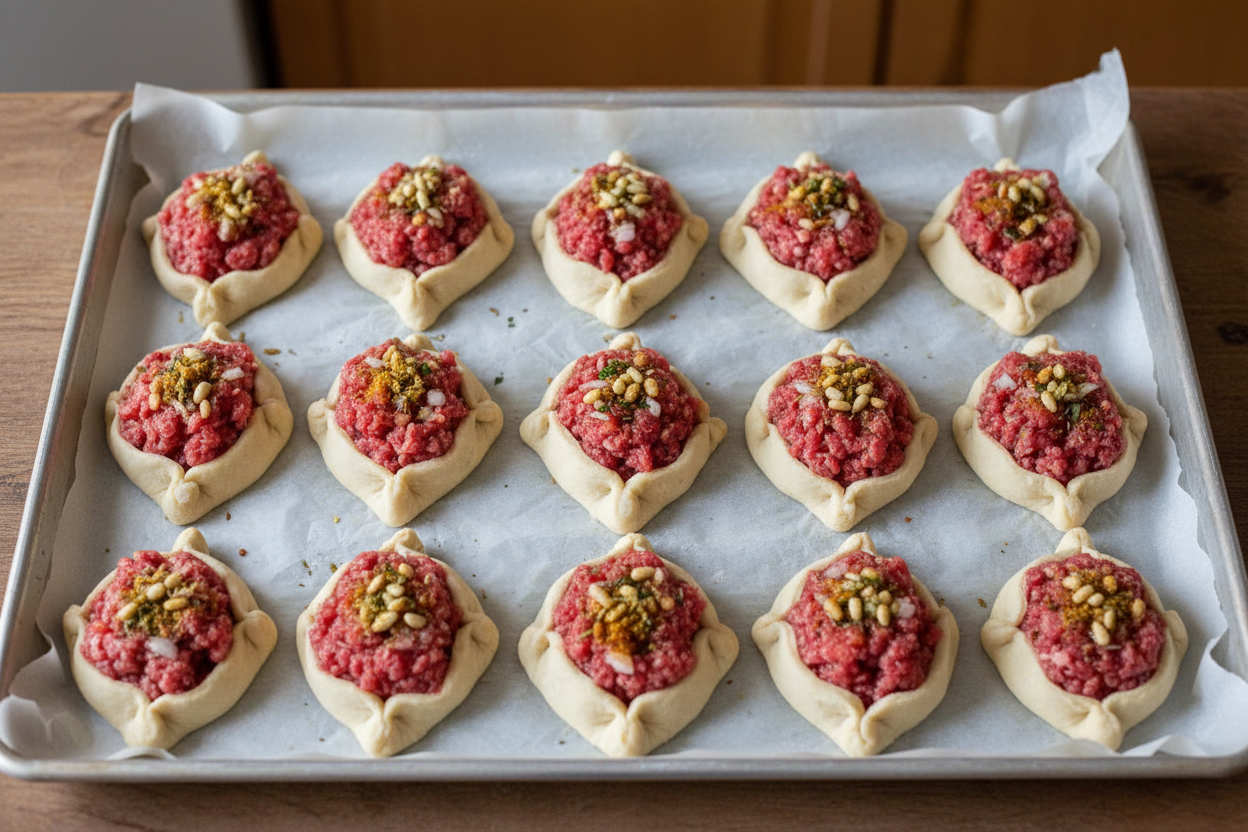 Lebanese Meat Pies (Sfeeha) preparation step 2