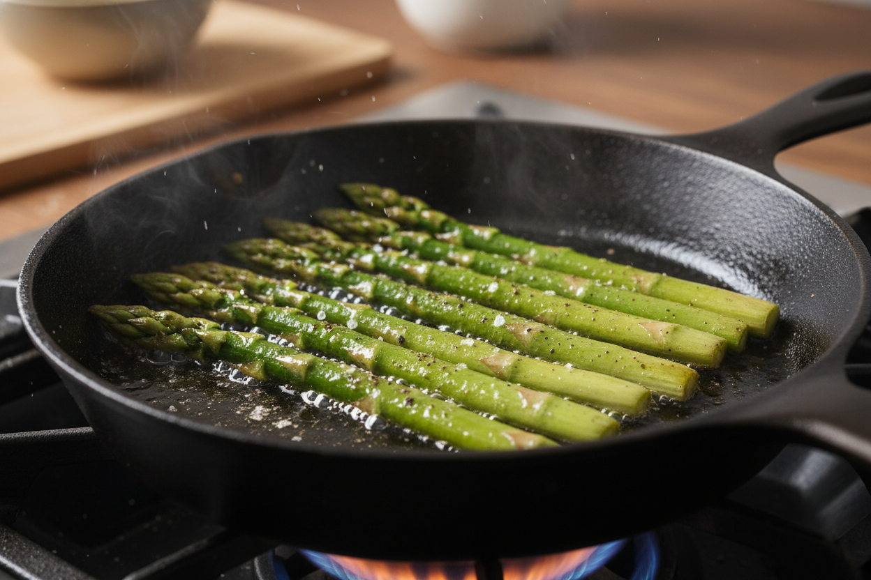 Pan Roasted Asparagus With Lemon And Garlic preparation step 1