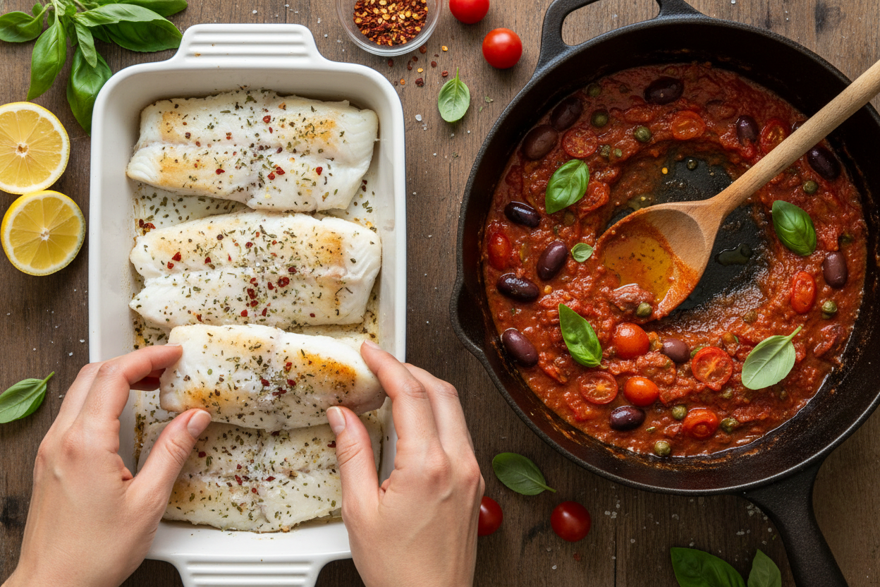 Pescado a la Veracruzana (Veracruz-Style Fish) preparation step 2