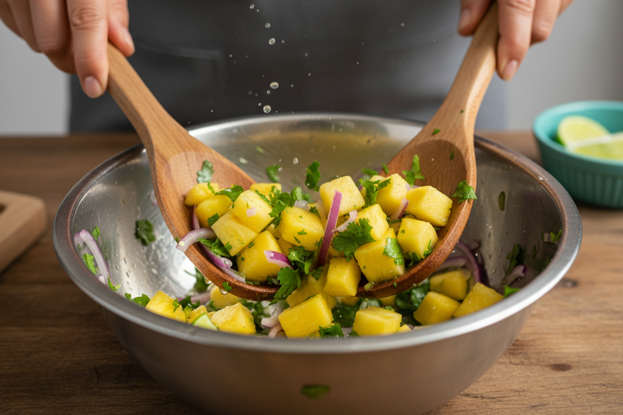 Pineapple Salsa Shrimp Tacos preparation step 1