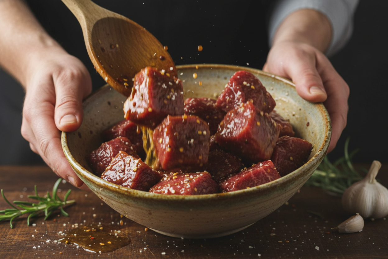 Quick Beef Kabobs preparation step 1