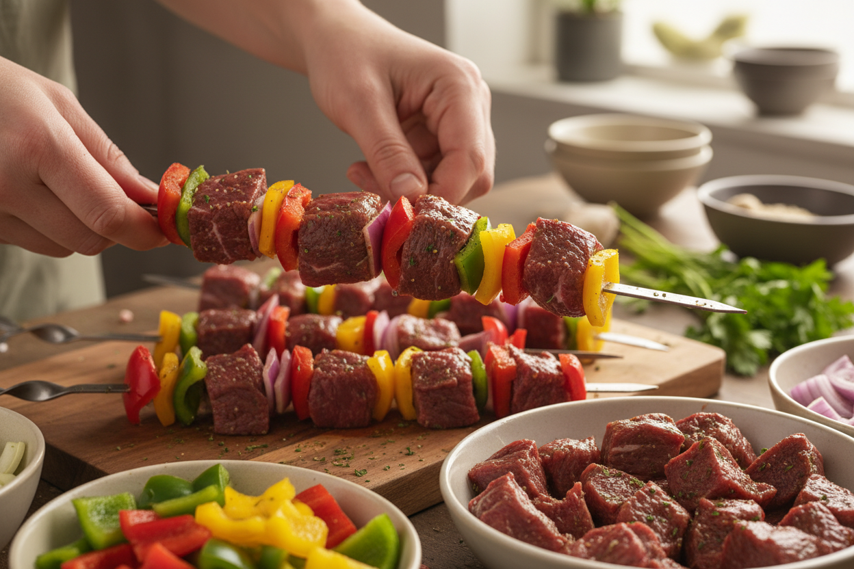 Quick Beef Kabobs preparation step 2