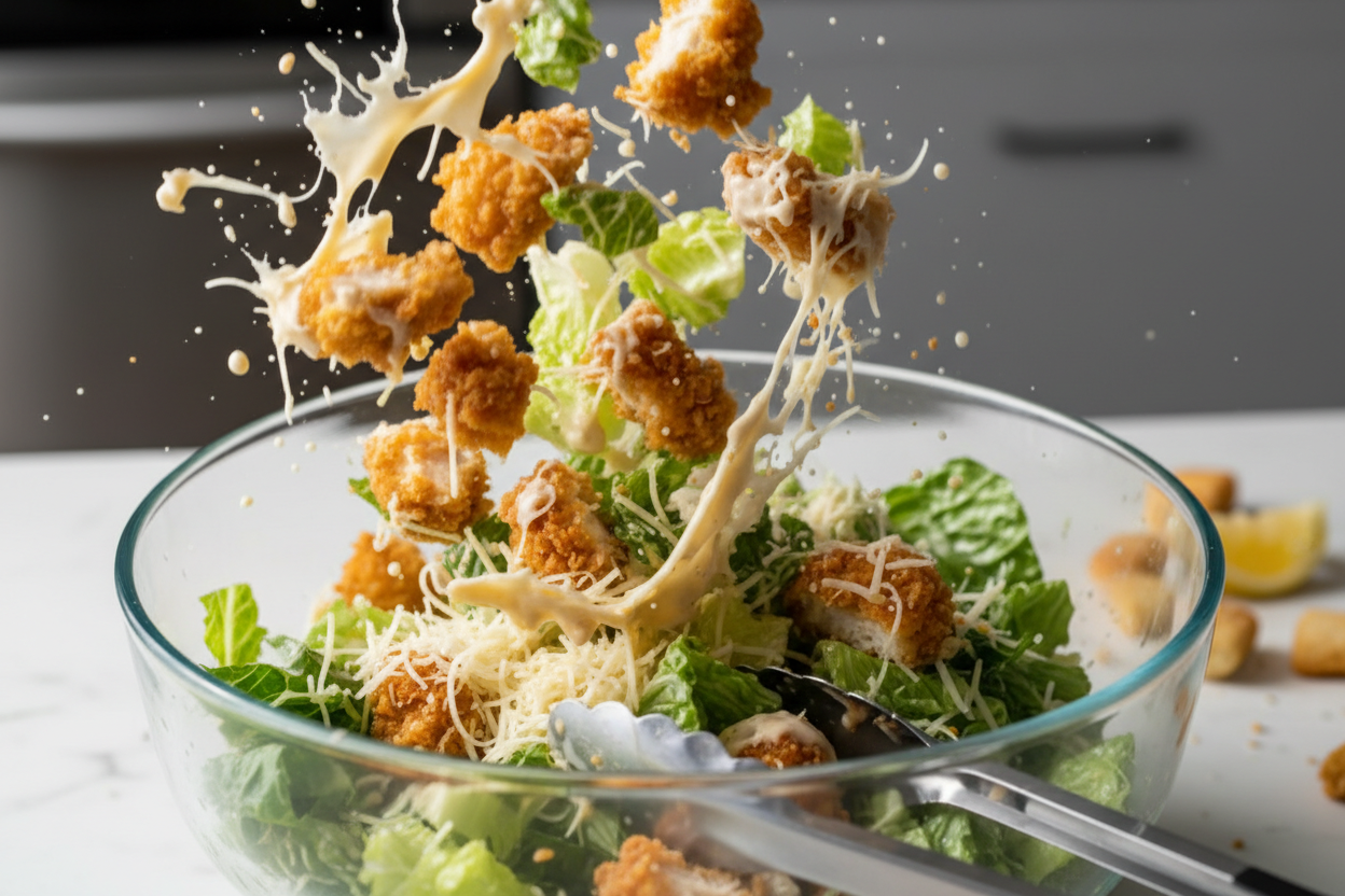 Quick Chicken Caesar Wrap preparation step 1