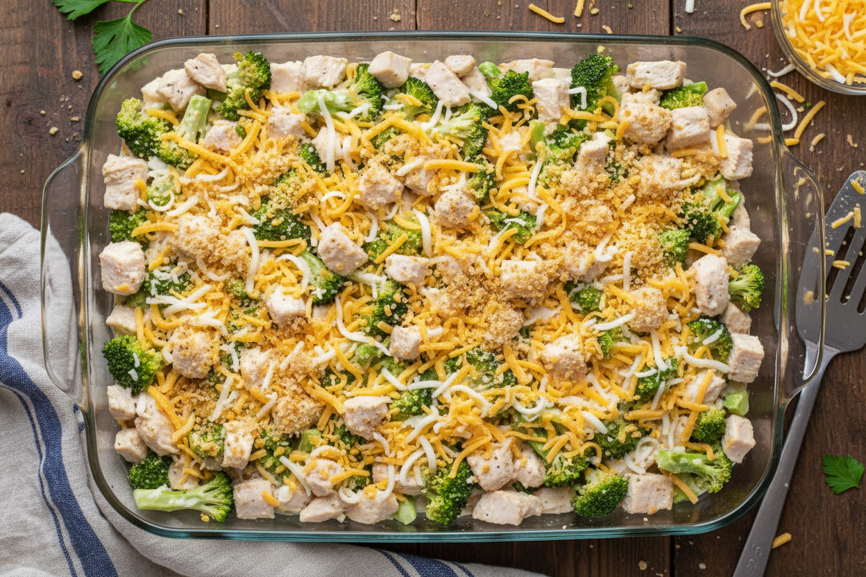 Quick One-Pot Chicken Broccoli Bake preparation step 2