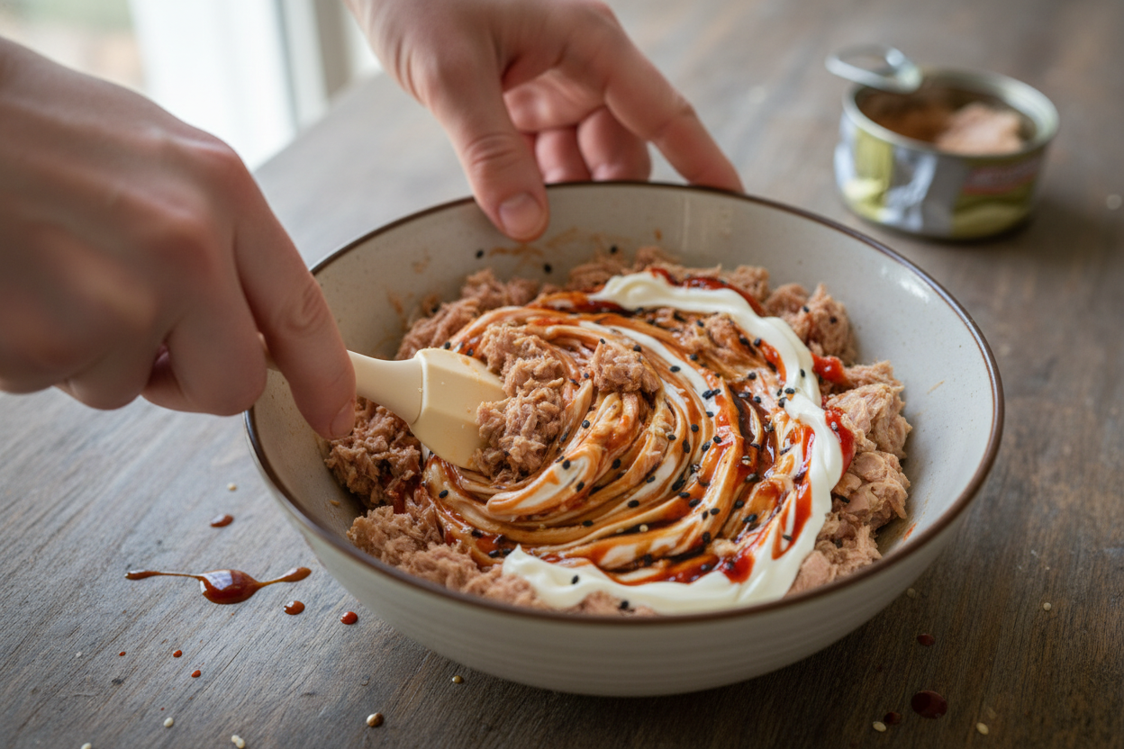 Quick & Easy Canned Tuna Sushi Bowl preparation step 1