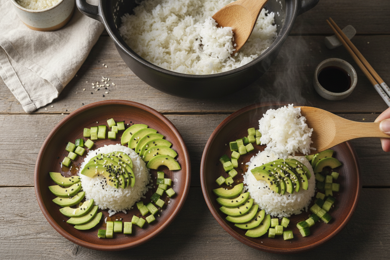Quick & Easy Canned Tuna Sushi Bowl preparation step 2