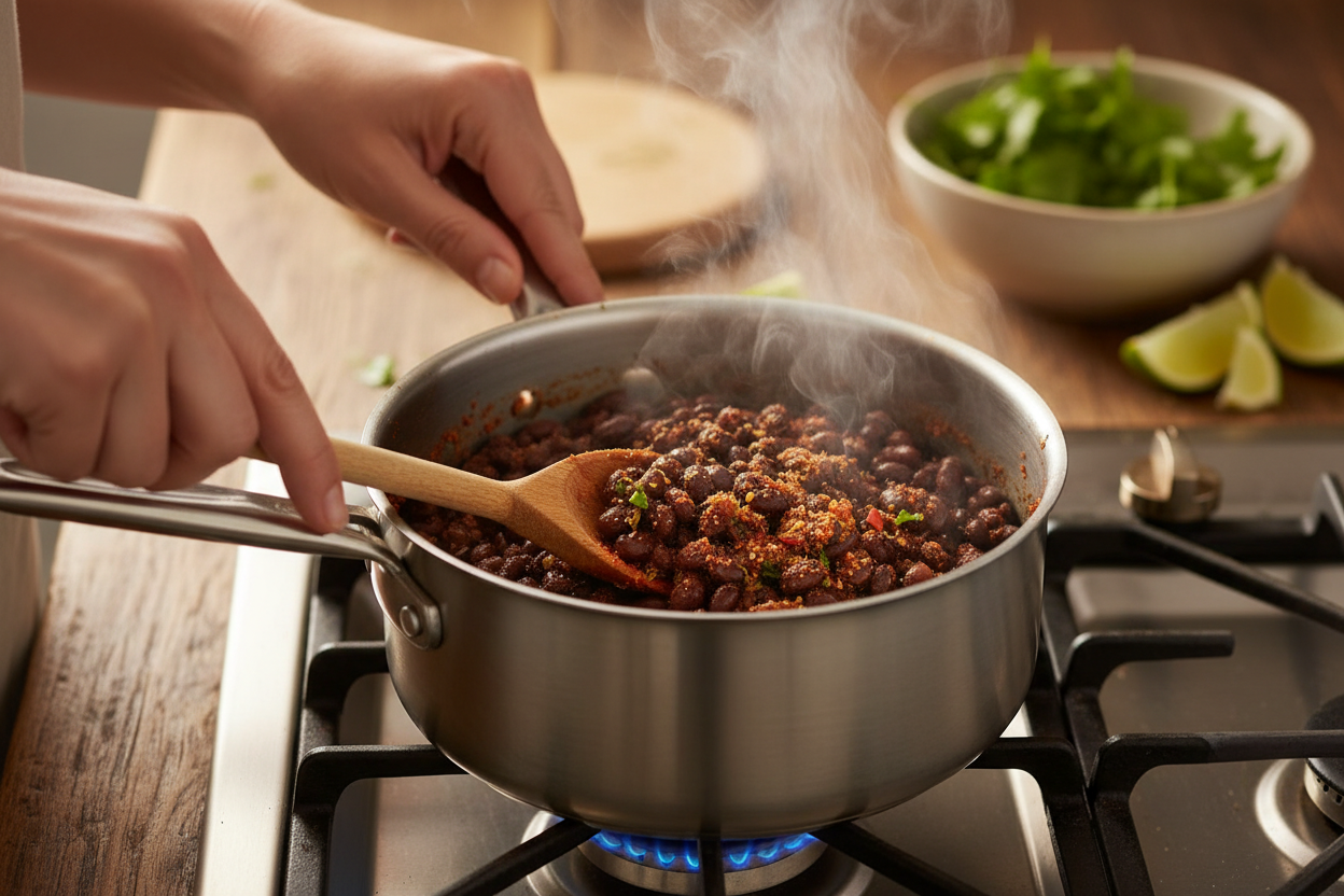 Quick and Easy Vegan Tacos with Sweet Potatoes and Black Beans preparation step 2