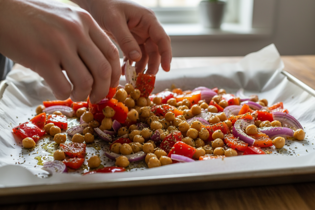 Roasted Red Pepper Quinoa Salad preparation step 1