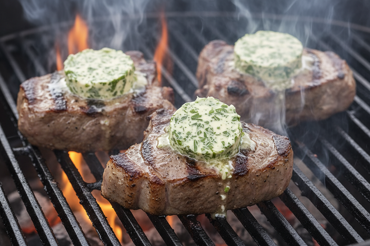 Savory Grilled Garlic Herb Butter Lamb Chops preparation step 2