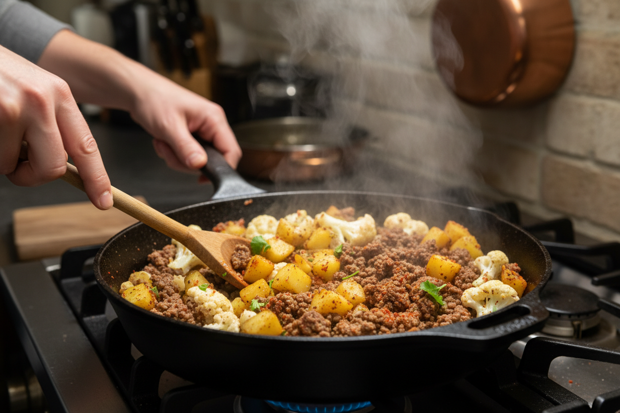 Simple Aloo Gobi Indian Cauliflower and Potatoes preparation step 1