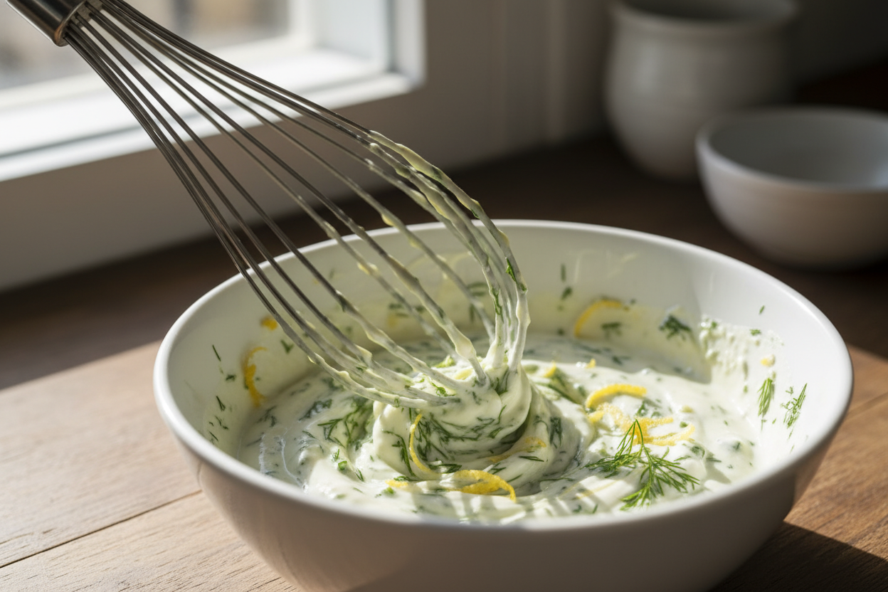 Simple Dill Sauce for Salmon preparation step 1