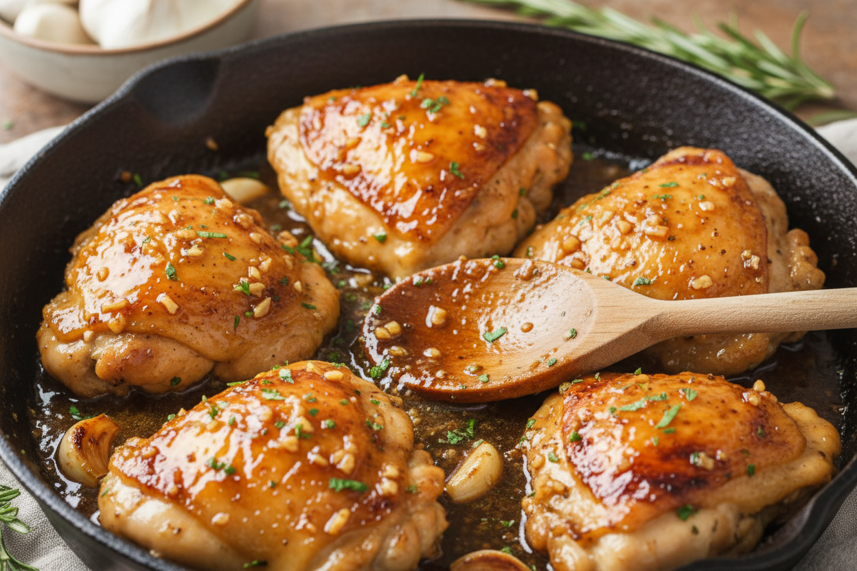 Sweet & Sticky Honey Garlic Chicken Thighs preparation step 2
