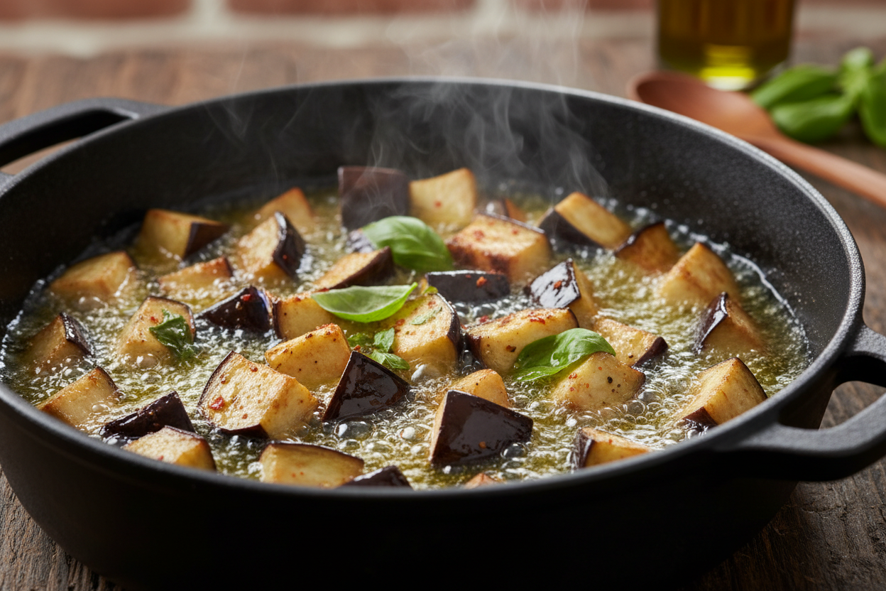 Syrian Eggplant and Chickpea Stew with Cumin preparation step 1