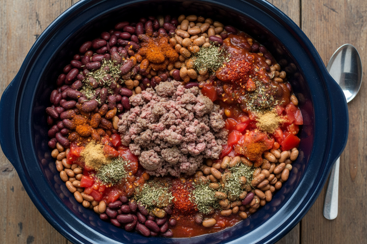 The BEST Easy Slow Cooker Chilli Con Carne preparation step 2
