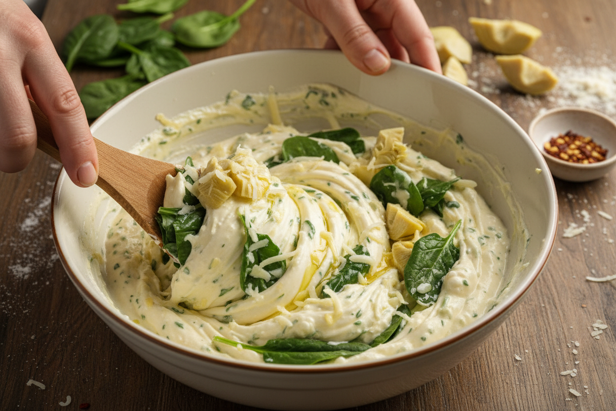 The Best Spinach Artichoke Dip preparation step 1