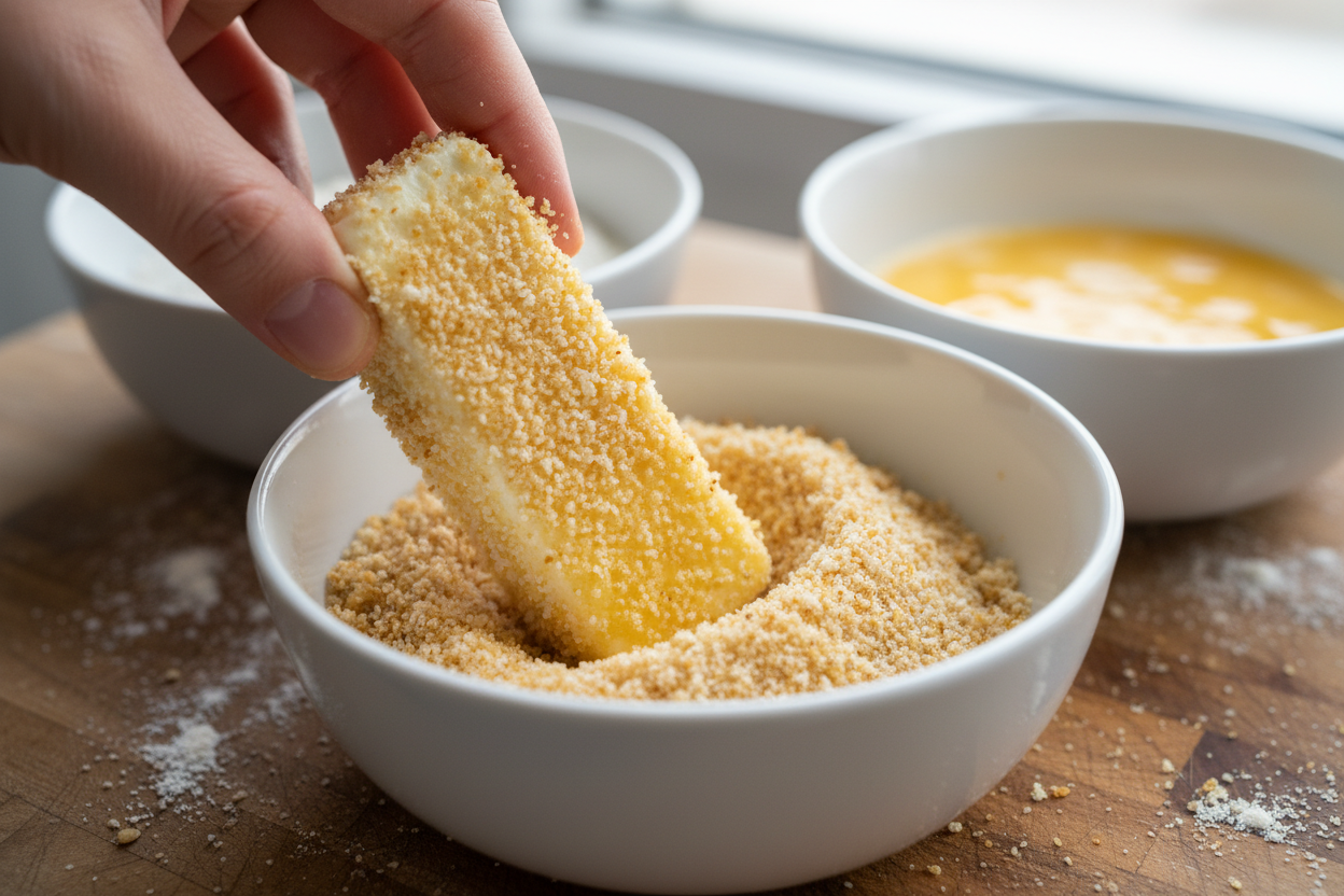 The Crispiest Halloumi Fries preparation step 1