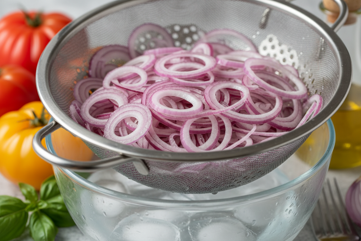 Tomato and Onion Salad preparation step 1