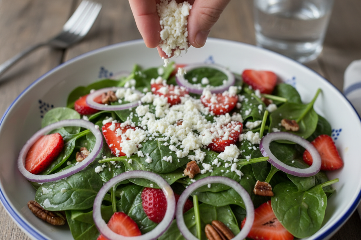 Vibrant Strawberry Spinach Salad preparation step 2