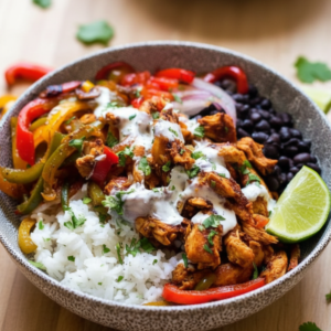 Easy Chicken Fajita Bowl Recipe (Healthy & Fast)