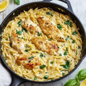 One-Pot Creamy Lemon Chicken Orzo Recipe
