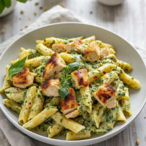 Creamy Pesto Chicken Pasta Recipe (Easy & Delicious)