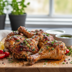 Crispy Oven-Baked Drumsticks with Fresh Herbs (Easy)