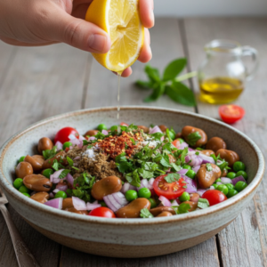 Fava Bean Chickpea Salad | Easy Middle Eastern Recipe