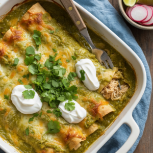 Best Green Chicken Enchiladas Recipe (Baked Casserole)