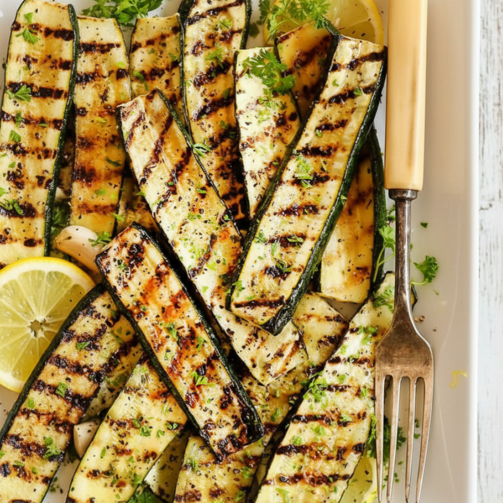 Lemon Garlic Grilled Zucchini Recipe (Quick & Easy)