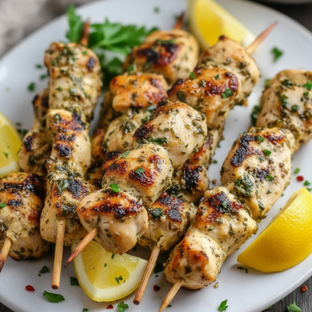 Juicy Lemon Herb Chicken Skewers Recipe