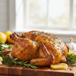 Easy Lemon Herb Roast Chicken Recipe | Tender & Juicy