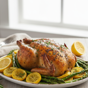 Crispy Lemon Herb Roasted Chicken Recipe