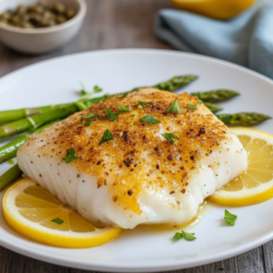 Easy Lemon Pepper Baked Cod with Asparagus
