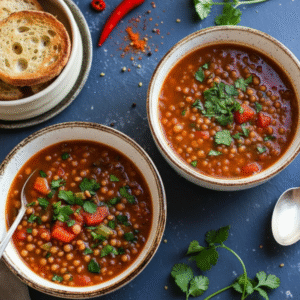30-Minute Moroccan Lentil Soup (Healthy Recipe)
