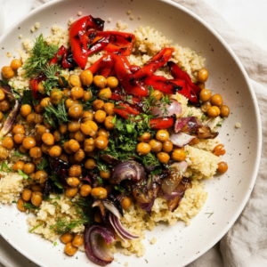 Roasted Red Pepper Quinoa Salad: Vegan Meal Prep
