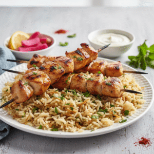 Juicy Shish Tawook Chicken Recipe (Grilled Skewers)