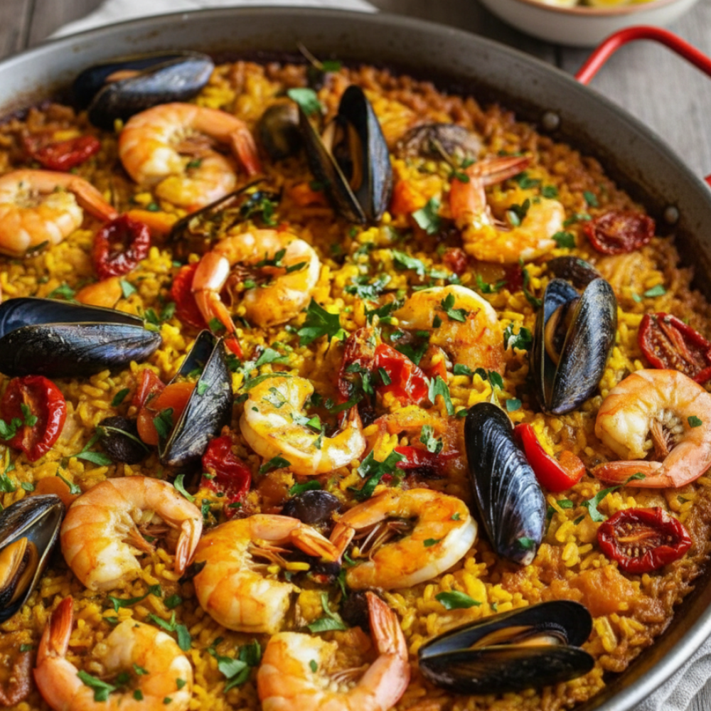 Authentic Spanish Paella with Seafood Recipe