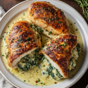 Spinach Artichoke Stuffed Chicken Recipe (Easy Skillet Meal)