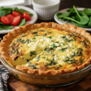 Spinach Feta Quiche Recipe: Easy & Delicious Brunch Bake