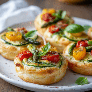 Easy Spring Vegetable Tartlets (Puff Pastry Recipe)