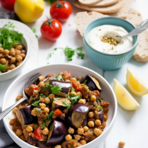 Authentic Syrian Eggplant Chickpea Stew (with Beef)