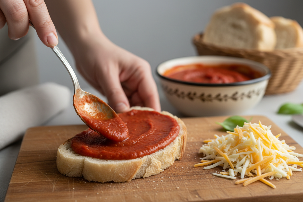 15-Minute Beef Pizza Grilled Cheese Recipe preparation step 1