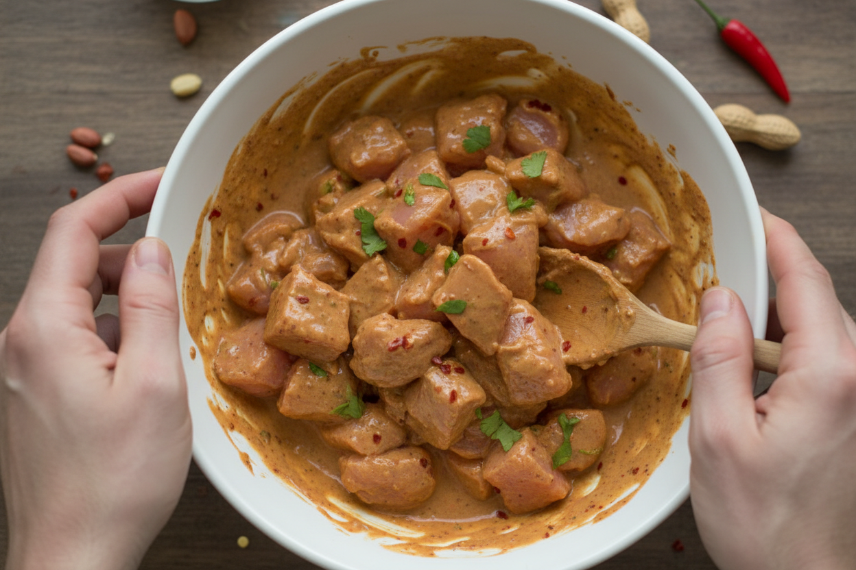 Air Fryer Peanut Butter Chicken preparation step 1