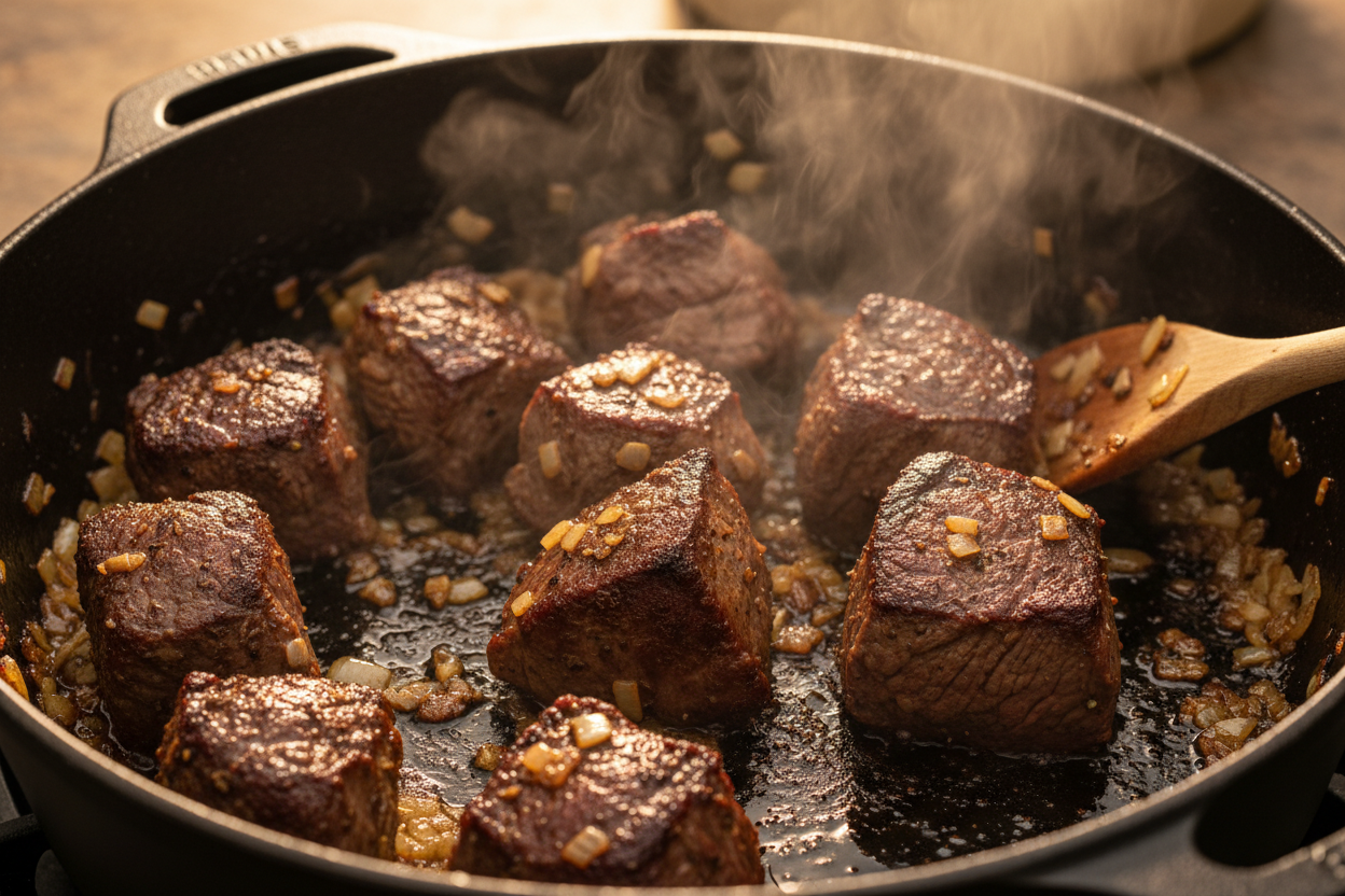 Authentic Hungarian Goulash preparation step 1
