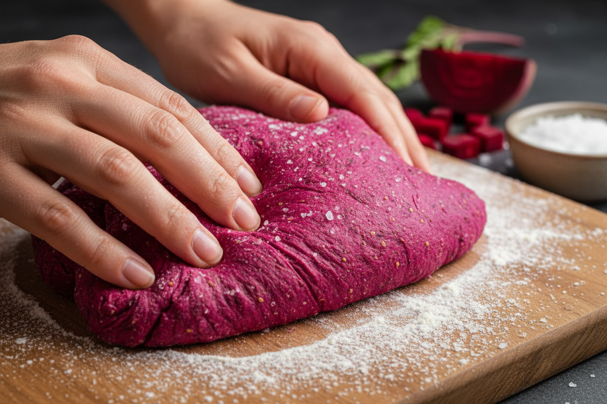 Beetroot Paneer Lifafa preparation step 1