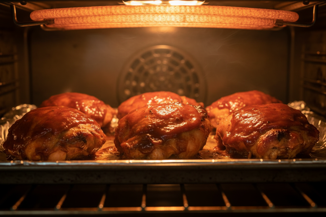 Caramelized BBQ Chicken Thighs in the Oven preparation step 2