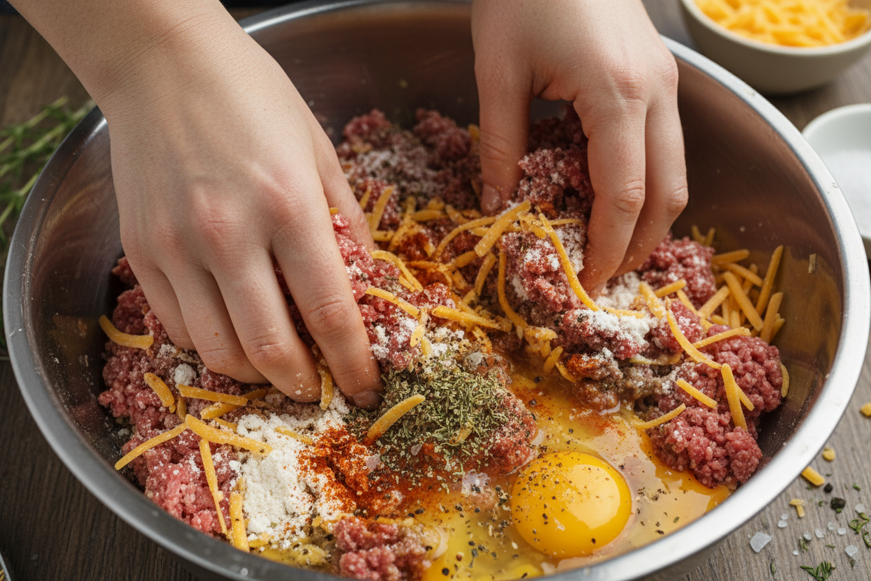 Cheeseburger Meatloaf (Keto/Low Carb) preparation step 1